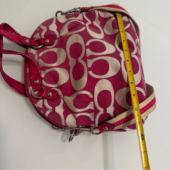 Coach Pink Tan Crossbody Handbag Logo Rare VS6 Medium - Picture 6 of 6